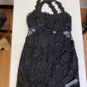 Dressy Sexy Black See Thru Lace Dress